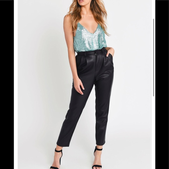 Tobi Tops - Burgundy Sequin Crop Top